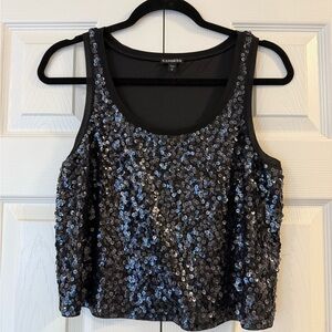 Express Black Sequin Tank Top